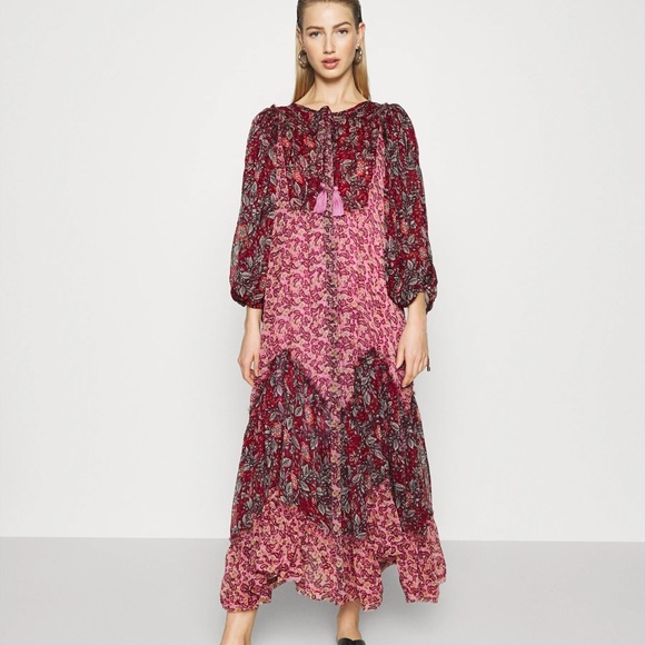 Free People Boho Burgundy Estelle Chiffon Maxi - Picture 10 of 13